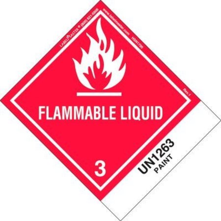 AMERICAN LABELMARK CO LabelMaster® HSN1700 Flammable Liquid Label, UN1263 Paint, Paper, Standard Tab, 500/Roll HSN1700